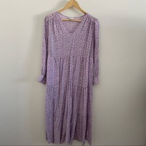 Light purple floral long sleeve dress